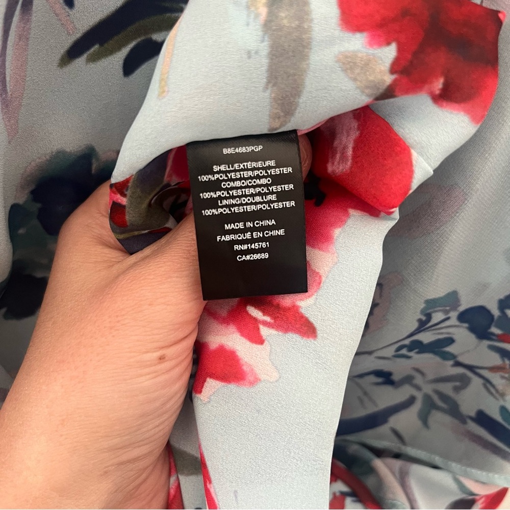 Parker Black reba floral mini dress polyester Size 6 - Picture 9 of 14